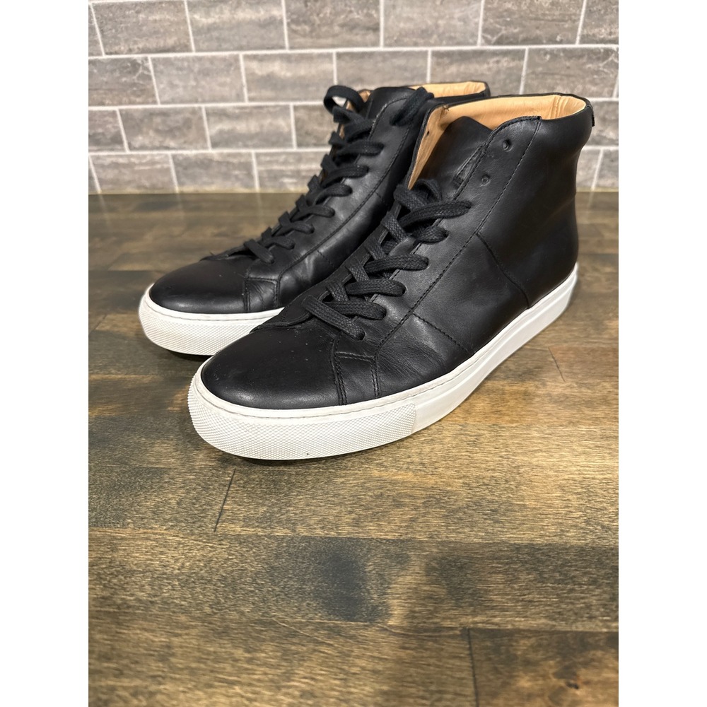 Greats Royale High Top Black Leather Sneakers Mens Size 10 Made in Italy